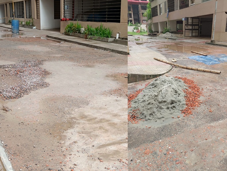 রাস্তা নির্মাণে রাকিনের অনীহা, চাপের মুখে দায়সারা কাজ